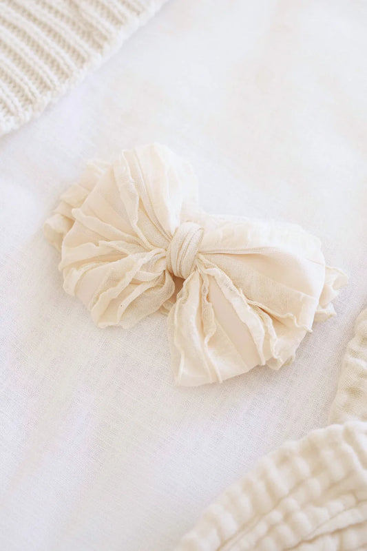Large Ruffle Knit Bow | Sweet & Simple - Crepe