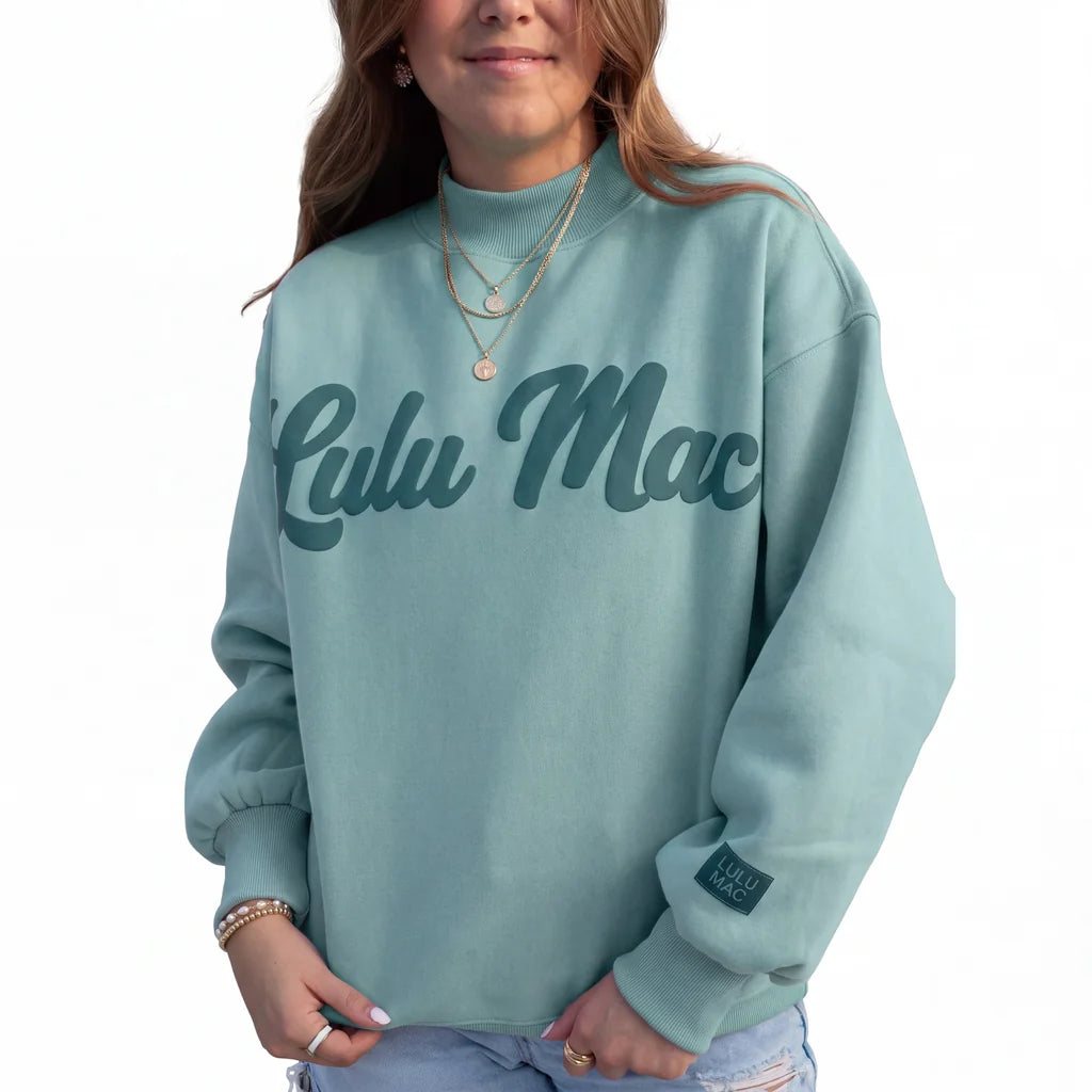Lulu Mac Script Sweatshirt Green/Green