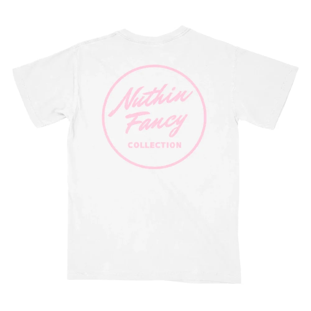 Nuthin Fancy Plain Jane Tee - White/Pink