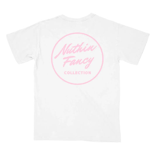 Nuthin Fancy Plain Jane Tee - White/Pink