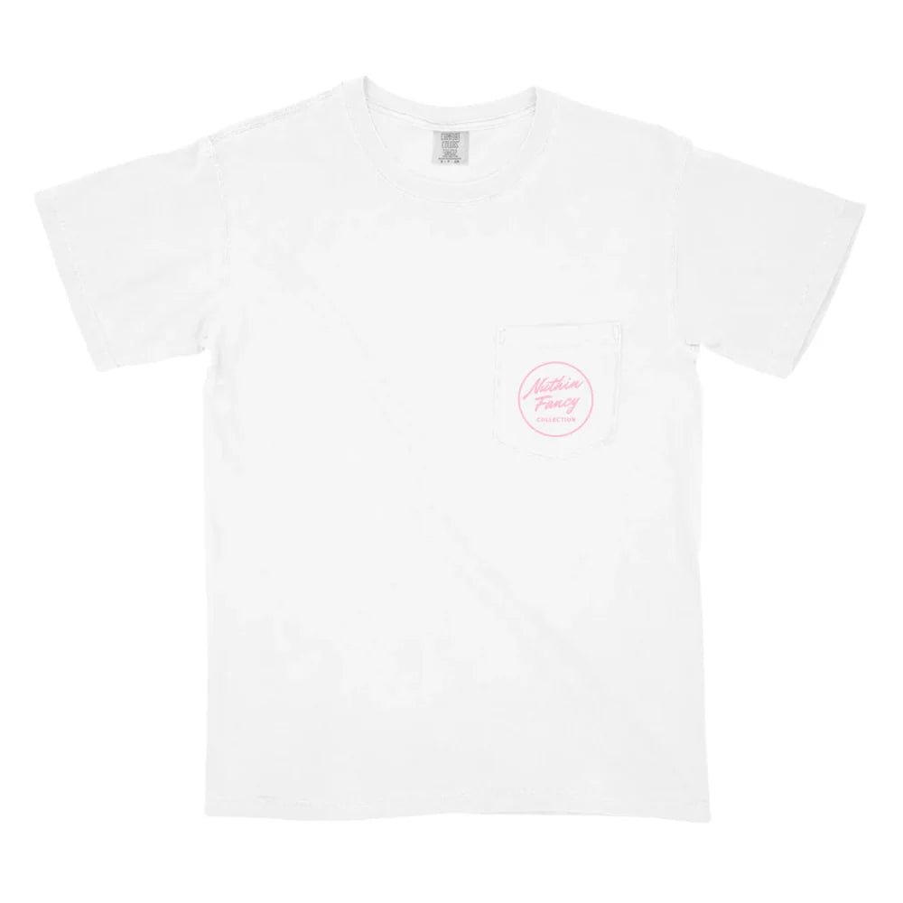Nuthin Fancy Plain Jane Tee - White/Pink
